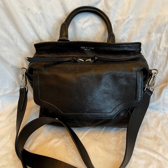 rag & bone Bags Rag Bone Pilot Black Leather Mini Satchel Crossbody Poshmark